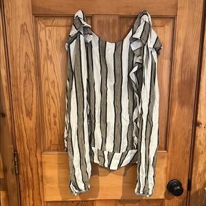 Striped Black and White Women's Top